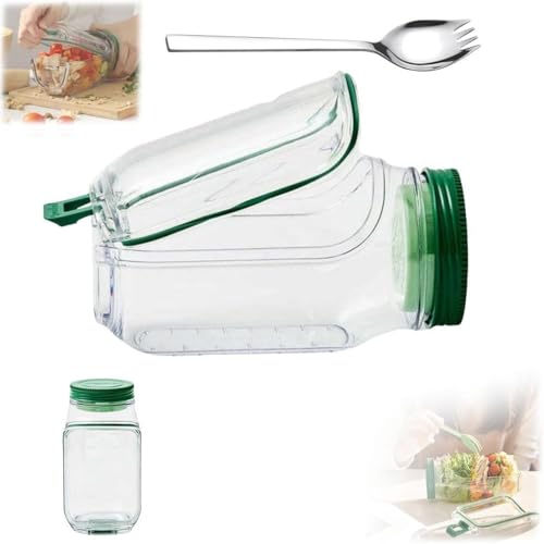 Insalatiera a strati verticali, design integrato, ciotola per insalata fresca, contenitore compatto e intelligente, contenitore portatile per mantenere fresco il pranzo, con custodia a prova di