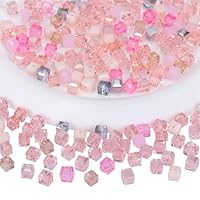 50 Colori Pieni E Opachi 6 Mm Perline Di Cristallo Sfaccettate Cubo Fai