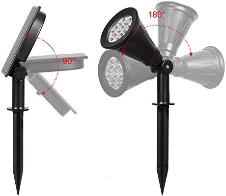 T-SUN Solar Spotlights, Color-Changing 7 LED Waterproof Outdoor Garden Wall Lights, Auto-on/Off, 180 Angle Adjustable Landscape Light, Separately Installed for Outdoor/Indoor.