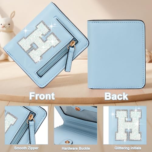 Image of Birthday Gifts for Teen Girl Kids Wallet Girl Wallets Small Initial Rfid Wallet Teen Girls Gift Preppy Stuff for Girls Blue H