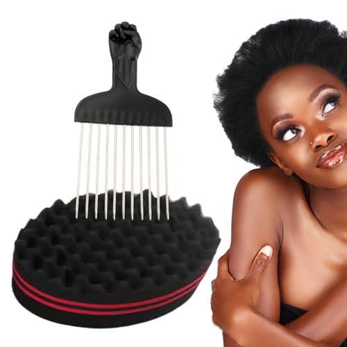 Ylnailky Esponja Para Cabello,Herramienta de Peinado Para Rizos y Ondas Afro | Herramienta De Definición Voluminizadora Para Niñas, Niños Y Familia