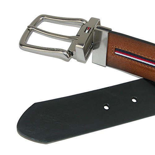 Tommy Hilfiger Men's Reversible Jean Belt with Ribbon Inlay, 36, Tan/Black4
