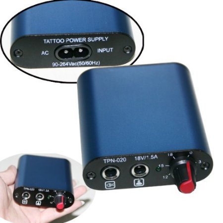 One Tattoo World Professional Tattoo Blue Mini Power Supply, OTW-P034-3