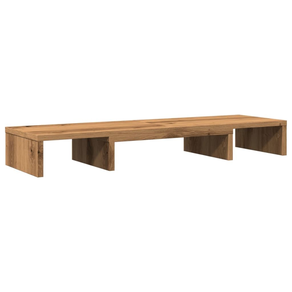 vidaXL Artisan Oak Adjustable Screen Riser Stand 80x24x10.5cm, Monitor Riser, Computer Monitor Stand, Monitor Riser Stand