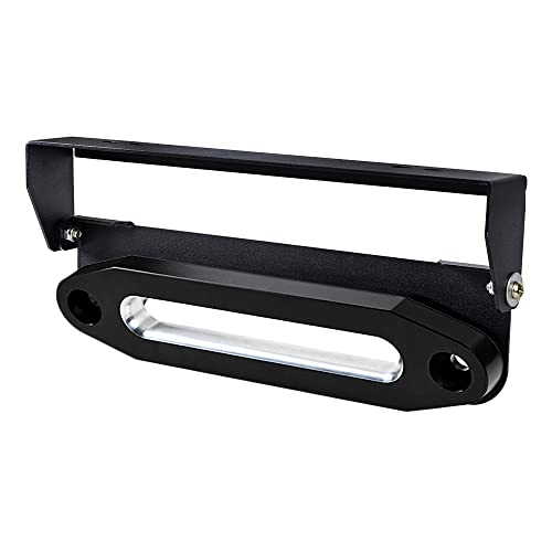 amopacorp 10 inch Chrome Black Aluminum Hawse Fairlead 8000-15000 LBs and 254mm Flip-Up Mounted License Plate Holder Kit