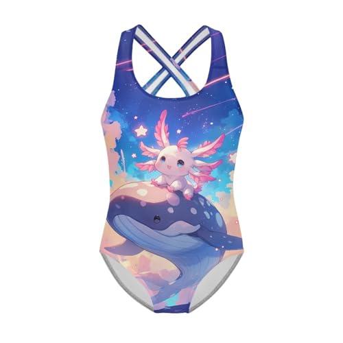 Image of INSTANTARTS Girls One Piece Swimwear Sleeveless Crossback Swimsuits