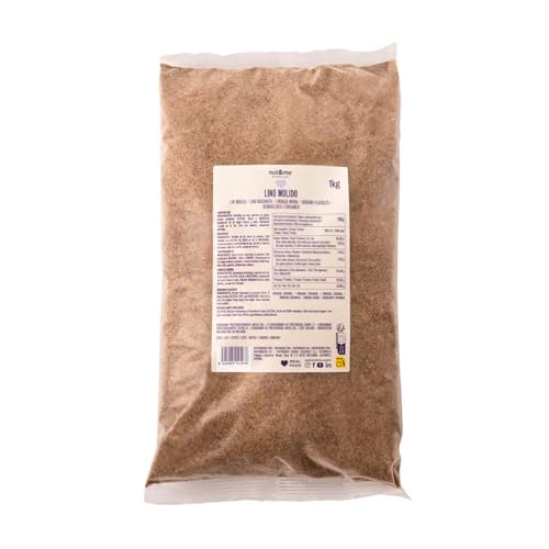 Semillas de lino molido 1 kg nut&me | Semillas de linaza | Fuente de proteínas | Rico en fibra | Sin gluten | Sin conservantes ni aditivos |