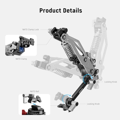 Image of NEEWER Vacuum Suction Cup Car Mount for Action Camera with Hydraulic Boom Arm, NATO Rail, Compatible with DJI Osmo Pocket 3 Insts360 X5 X4 X3 Hero Adapter Holder, 18oz /500g Max Load, GA022