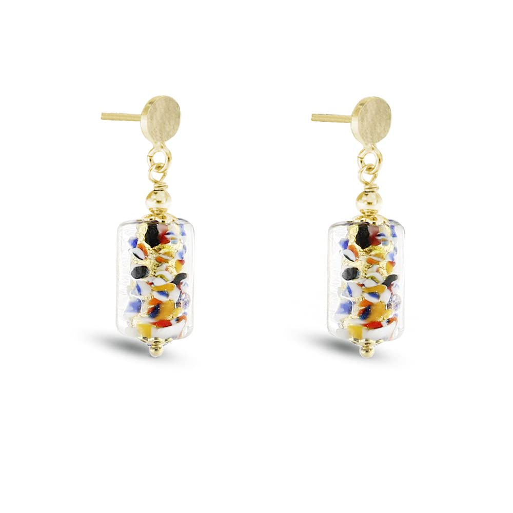 Venetiaurum - Pendientes colgantes en cristal de Murano original y plata 925 - Joya Made In Italy Certificada
