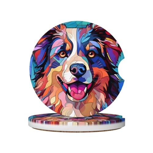 Australian Shepherd Car Coasters 2-Pack