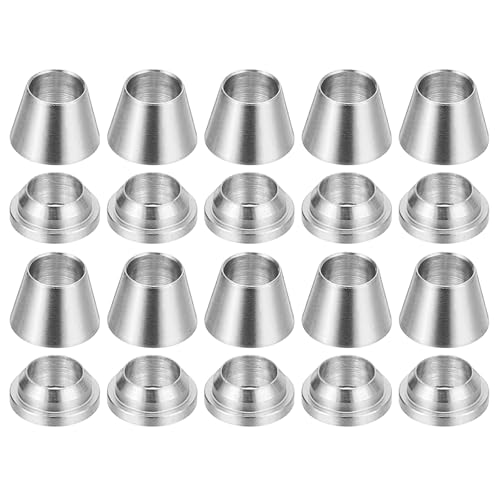 PATIKIL - PATIKIL 4mm Tube OD 304 Stainless Steel Compression Tube Fitting Sleeve, 20 Pack Double Ferrule Ring Tubing Fitting Assortment Kit, Silver