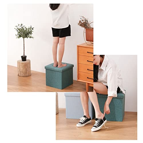 Repose-pieds en lin rouge haut de gamme avec coffre de rangement