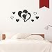 Produktbild WANDKINGS Wandtattoo - Doppelherz mit 6 Herzen im Set - 70 x 32 cm - Dunkelrot - Wähle aus 5 Größen & 35 Farben