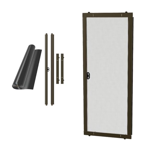 RiteScreen KD Mfit Sliding Screen Door Replacement, Ready-to-Assemble, Easy DIY, Bronze, 48' - Char...