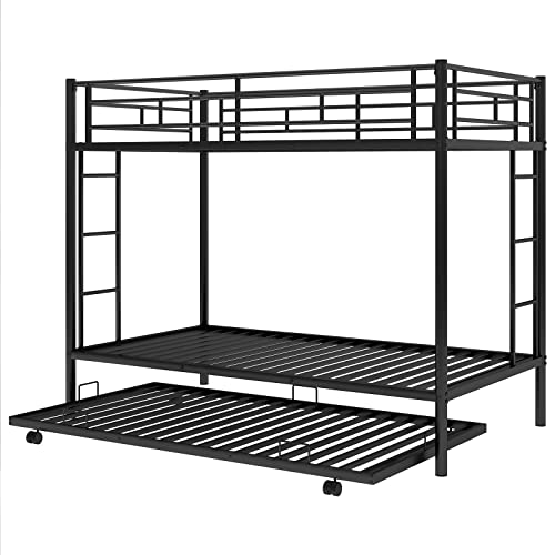 Twin Over Twin Metal Bunk Bed with Trundle GoTinySpace