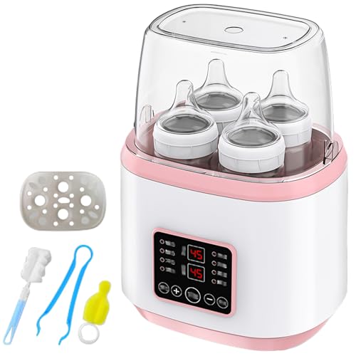 Calentador de biberones 8 en 1, esterilizador para biberones, calentador rápido de biberones, calentador de biberones para bebés, calentador rápido de alimentos para bebés y descongelación con