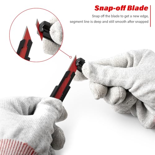 Image of 9mm Utility Knife Replacement Blades,30 Degree Snap Off Carbon Steel Knife Blades for Retractable Cutting Knives, Hobby, Craft, Box Cutter 100PCS (Red)