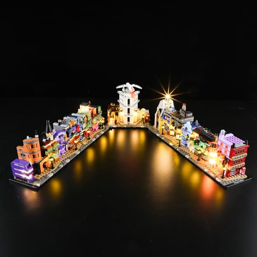 MENZAVA Kit d'éclairage LED Compatible avec Lego 76444 Les boutiques Magiques du Chemin de Traverse - Jeu de lumière LED pour Modèle de Blocs de...