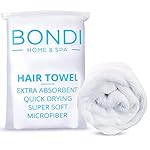 Bondi SPA Microfiber Hair Towel – Dries Hair 50% Faster – Anti-Frizz – Highly Absorbent & Super Soft - XL (42 x 22) - Rectangle