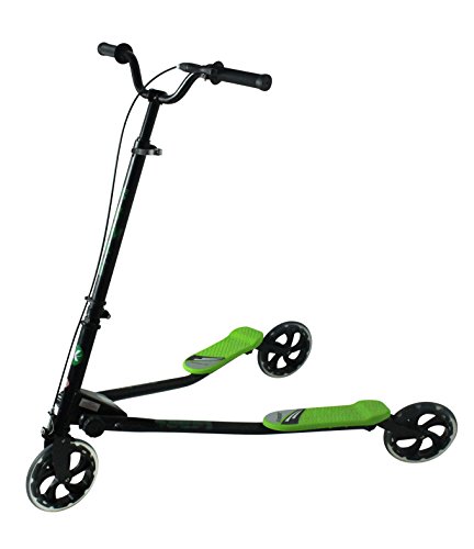 Kidzmotion shway 3 ruedas scooter de oscilación del reductor de velocidad vagabundo marco negro / ajuste verde (+ de 14 años) XL