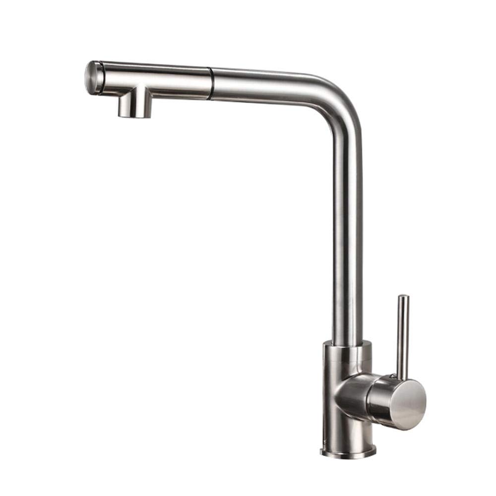 Robinet de cuisine avec douchette en cuivre chromé au design télescopique durable