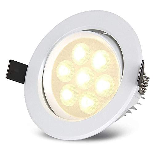 Éclairage plafonnier LED encastrable rond 12W orientable pour rénovation plafond 110-125mm
