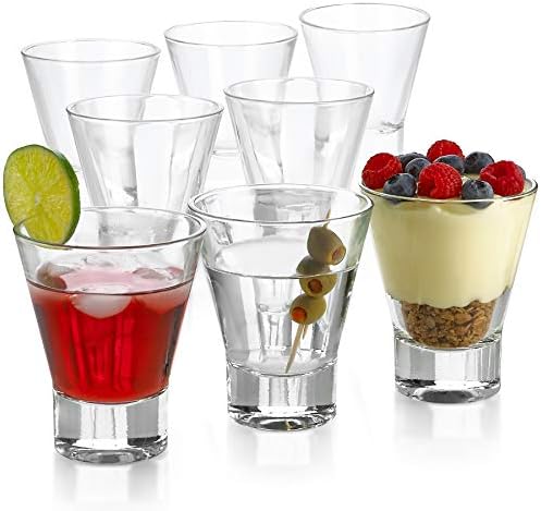 PARNOO Cocktail Glasses 8 Ounce - Set of 8 Seamless Cosmopolitan, Martini Glasses with Heavy Base – Perfect Glassware for Home Bar, Restaurant, Parties - Beautiful Housewarming Gift