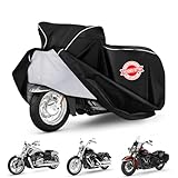 ハーレーダビッドソンクルーザーモデルソフテイル用オートバイカバー、420Dコットン裏地保護ハーレーカバー防水屋外収納、Softail標準オートバイカバー、ロック穴付きFunda para Moto。