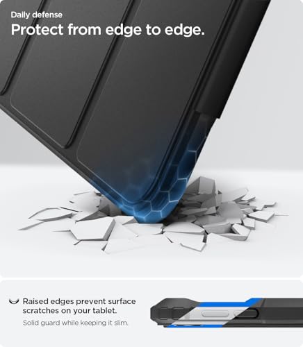 Image of Spigen for iPad Pro 11 inch Case M5 /M4 (2025-2024), Ultra Hybrid Pro, Tri-fold Kickstand Protective Folio Cover with Pencil Holder, Supports Auto Wake /Sleep, Black