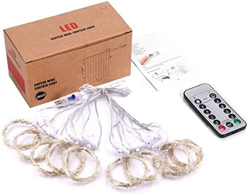 HOSE-PRO Curtain Christmas Lights Fairy String Lights 3Mx2.8M, LED Window Lights, Remote Control, 280LED Fairy Light for Bedroom Indoor Christmas Decoration Light