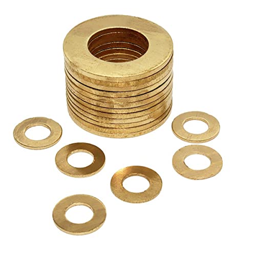 MACHSWON 10 PCS Flat Washers Brass Flat Gaskets M10 ID 20mm OD 1.5mm Thick Round Copper Rings Gasket Washer Metal Retainer Ring Screw Fastener Hardware Accessories - Image 3