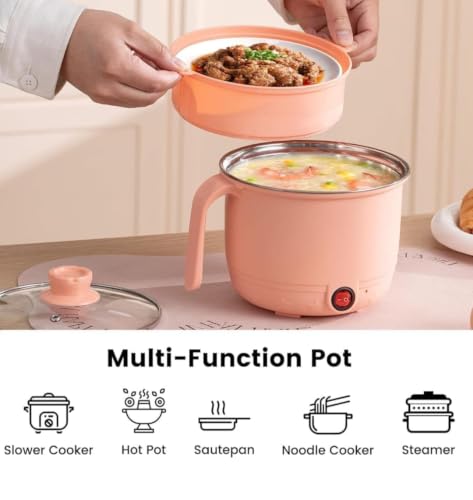 ELVIA Electric Cooking Pot and Steamer 1.5L Multi Cooker with - Image 6