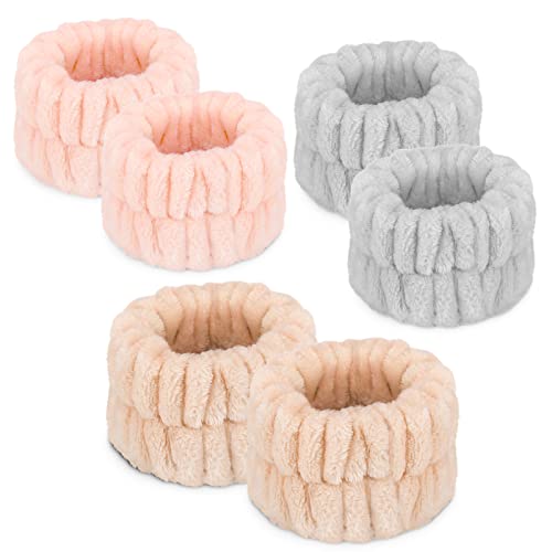 Womens Wrist Towels for Washing Face Microfiber Spa Wash Towel Band Absorbent Wristbands Sweatband for Girls Prevent Water from Spilling Down Your Arms 6PCS