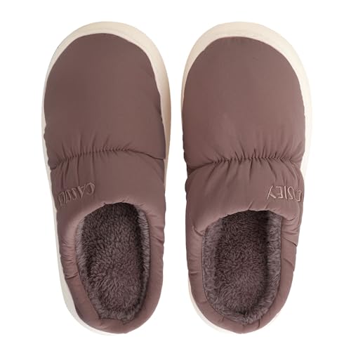 Image of CASSIEY Slippers for Mens Winter Home Indoor Outdoor Warm Thick Sole Waterproof down Cotton Slipper