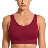 Uniexcosm Soutien Gorge Sport Femme Maintien Fort sans Armature Grande Taille Brassière pour Yoga Fitness Running Bordeaux XL