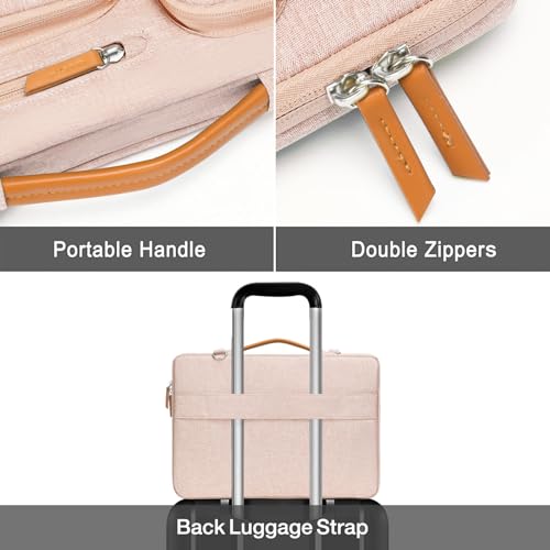 Image of MOSISO 360 Protective Laptop Case 15 inch, 15 inch Laptop Sleeve Compatible with MacBook Air M4 M3 M2 2025 2024 2023, Dell XPS Plus, Side Open Carrying Case with 4 Zipper Pockets&Handle, Khaki