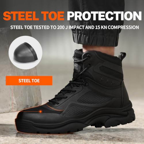 Image of Steel Toe Boots for Men Work Indestructible Safety Boots
