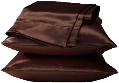 Dreamkingdom Standard Solid Silky Satin Pillow Cases - Brown (Pack of 2)
