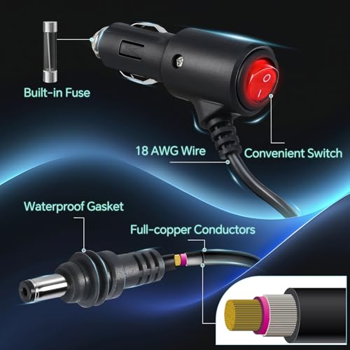 for Starlink Mini Power Cable 3M/10FT to Cigarette Lighter to DC Cord, 18AWG Waterproof DC Power Adapter, 12V-24V Car Charger Accessories for Starlink Mini