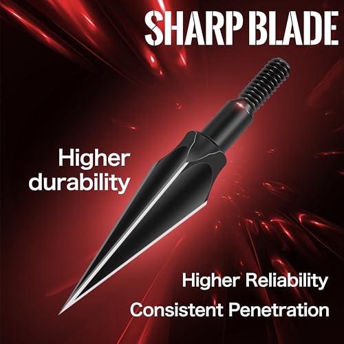image for SUNYA Broadheads 100 Grain Traditional Archery Arrow Tips Sharp for Co