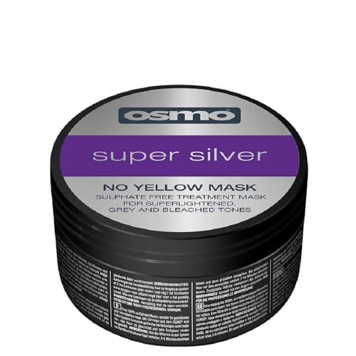 OSMO Super Silver No Yellow Mask 100 ml Purple Toner Hair Mask for Blonde Bleached & Grey Hair Neutralises Brassy/Yellow Tones & Enhances Cool Silver Colour