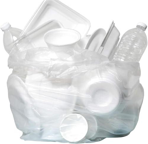Image of Aluf Plastics 33 Gal Clear Trash Bags, 11 Micron (EQ.), 33 inch x 40 inch (500 Pk)