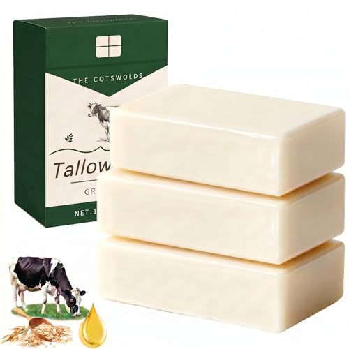 Tallow Soap 3 x 100G Multipack Natural Soap for Skin Body Hair & Shaving Nourishing Moisturising & Natural 100% Toxin-Free