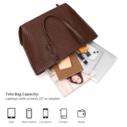 Sac cabas avec fermeture eclair grande capacite SENDEFN en cuir vegan - 3