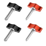 4 Pieces 1/4-20 x 1-1/4 Inch Thumb Screws Wing Knob Bolt Adjustable Tee Wing Aluminum Knob Stainless Steel...