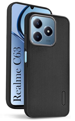 Image of Jkobi Back Cover Case for Realme C63 (Textured Grip Design | Camera Protection | Slim and Light Weight | Soft Touch and Feel | Black)