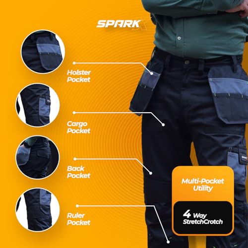 Pantalon utilitaire robuste à triple couture pour chantier - 2