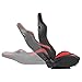 DNA MOTORING 2PCS Racing Bucket Seats with Adjustable Recline & Dual Rails, Compatible with 4 Point Harness, PVC Leather, Black/Red, RS-JBR-003-RD