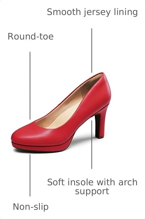 Image of DREAM PAIRS Women's Pumps Close Toe Low Heels Platform Heels Comfortable Office Work Dress Shoes for Women