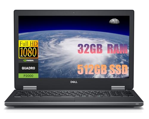 Dell Precision 7530 Mobile Workstation 15.6" FHD Laptop, Intel Core i5-8400H 2.5GHz, 32GB DDR4 RAM, 512GB SSD, Nvidia Quadro P2000 GDDR5, HDMI, Windows 11 Pro (Renewed)